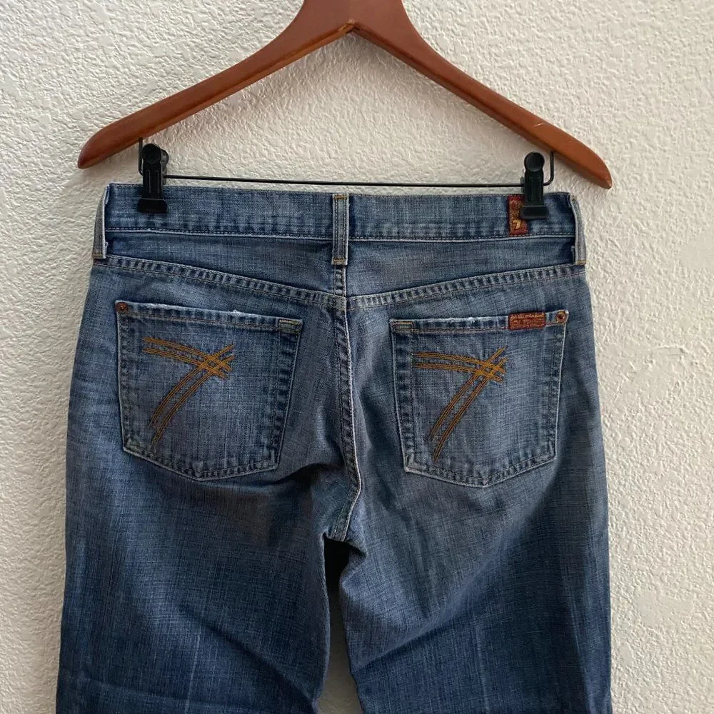 Vintage 7 For All Mankind Dojo Crop Capri Jeans Mid-Rise Y2K Size 29